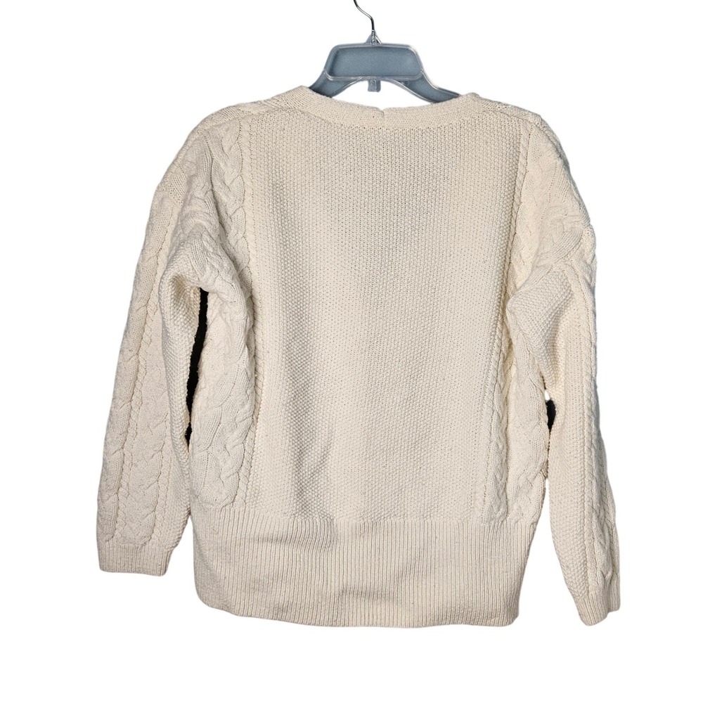 Haven Well Within Cream Cable Knit‎ Sleeves Chunky Button Cardigan Womens Large - Picture 6 of 6